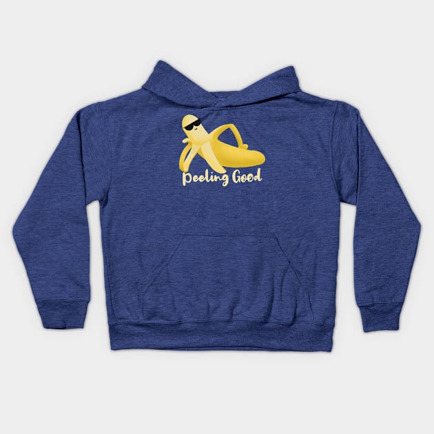 Peeling Good Banana Pun Kids Hoodie by Punful